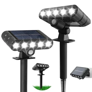 2 Pack Solar Spotlights Outdoor Waterproof