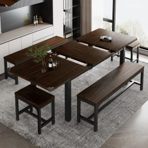 iPormis 5-Piece Dining Table Set for 4-8 People
